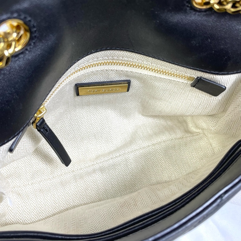 Tory Burch Kira Chevron CONVT SHLDR Bag. Excellent Condition New. Black/Gold. - Picture 13 of 14